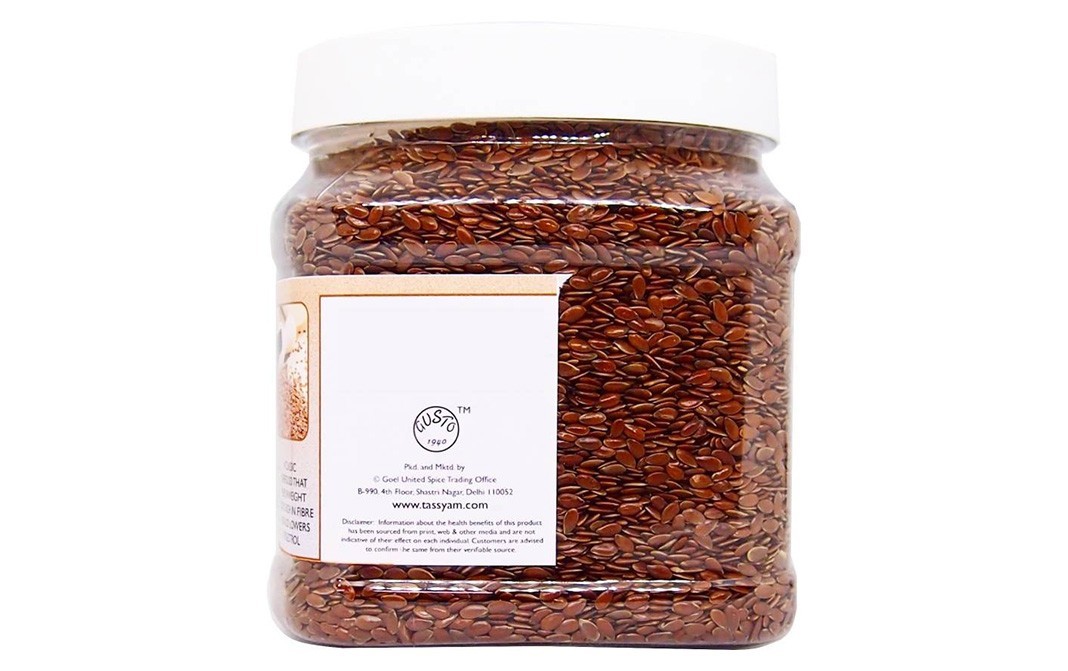 Tassyam Premium Roasted Salted Flax Seeds   Glass Jar  600 grams